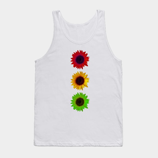 Colorful sunflowers traffic light Tank Top by AsKartongs